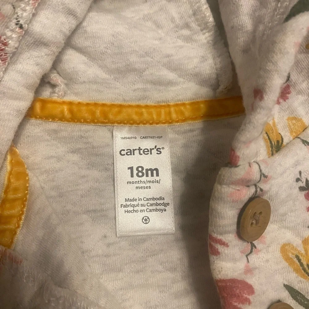Baby Girl Bundle of Two, 18 months, Quilted Vest with Hood and Romper